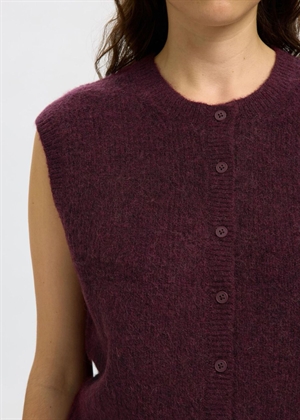 Lulu sl strik vest Fig/Black Core Selected Femme 